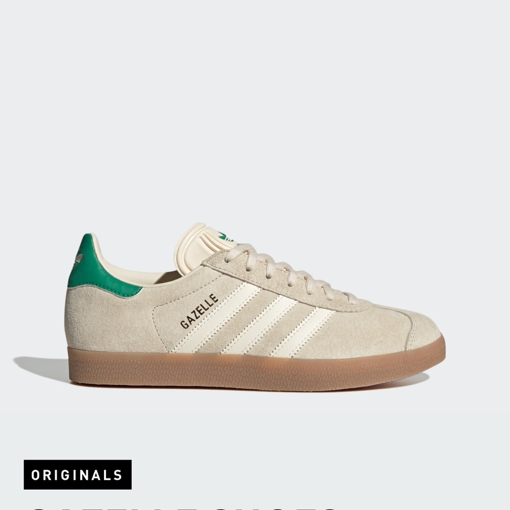 Adidas Gazelle Size 8.5 women’s in Suede Beige and Green